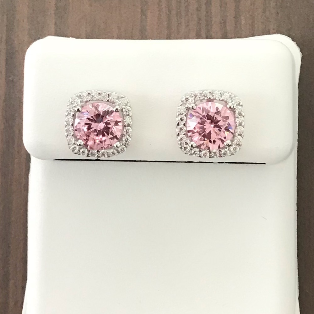 Pink CZ + White CZ in Sterling Silver